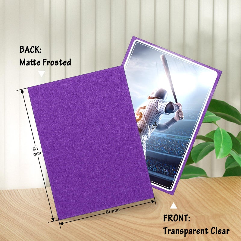 Kitoyz 500 Pcs Card Sleeves for Trading Card, Matte Card Sleeves Deck Card Protectors Compatible with Baseball Cards, Sports Cards, Game Cards (Purple) - Image 2
